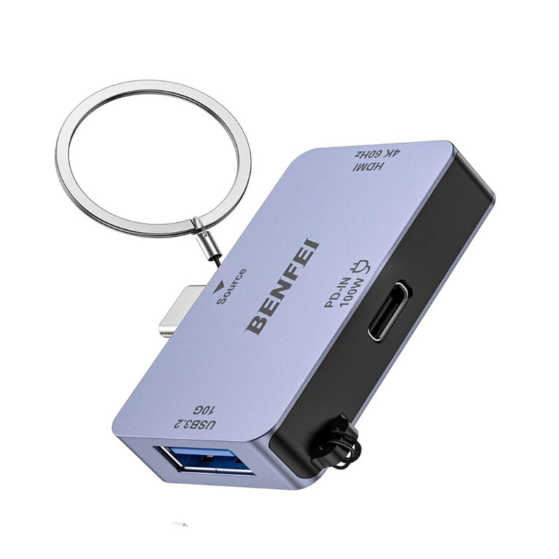 Benfei Hub USB-C 3 Em 1 Hdmi 4K Usb 3.0 Usb C Pd Cinza