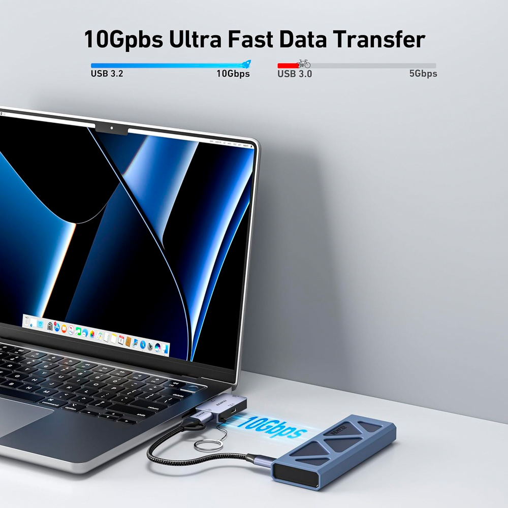 Benfei Hub USB-C 3 Em 1 Hdmi 4K Usb 3.0 Usb C Pd Cinza