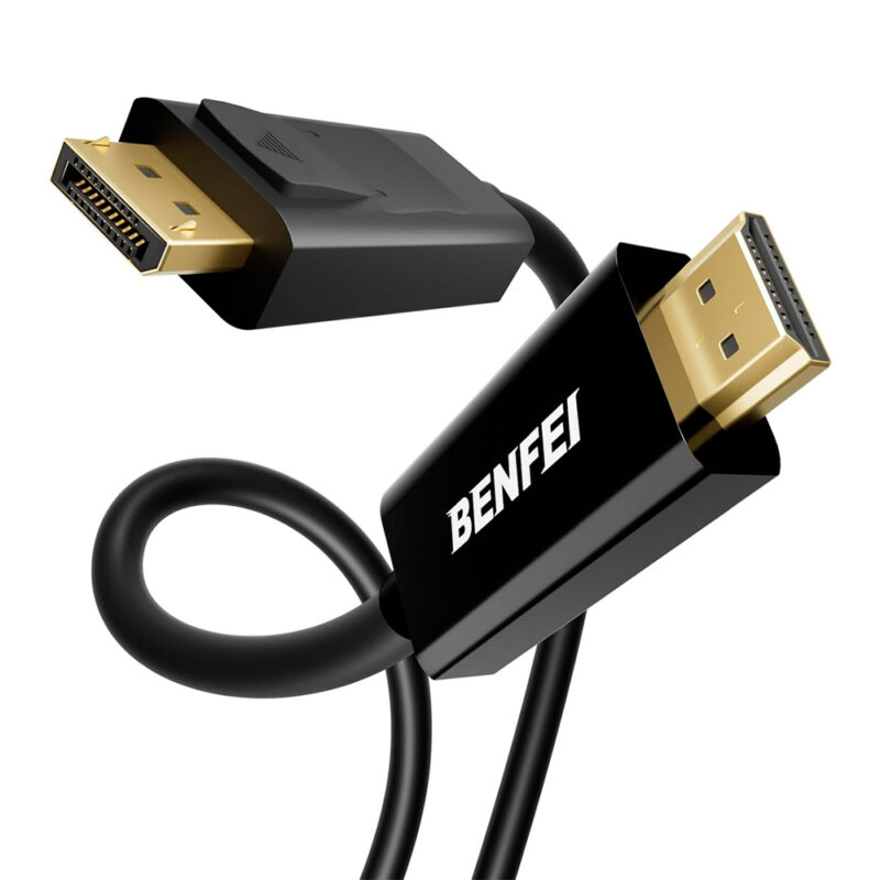 Cabo DisplayPort Para HDMI 0,9M Benfei 4K Banhado Ouro