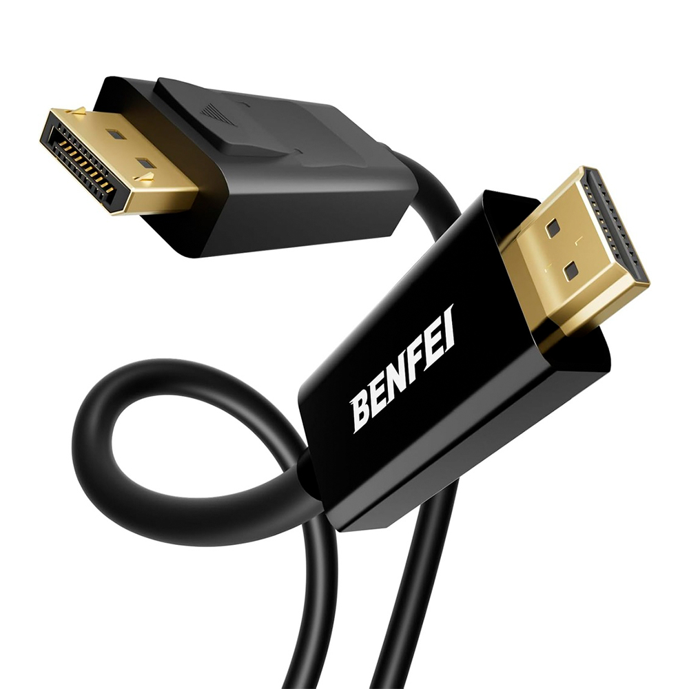 Cabo DisplayPort Para HDMI 0,9M Benfei 4K Banhado Ouro