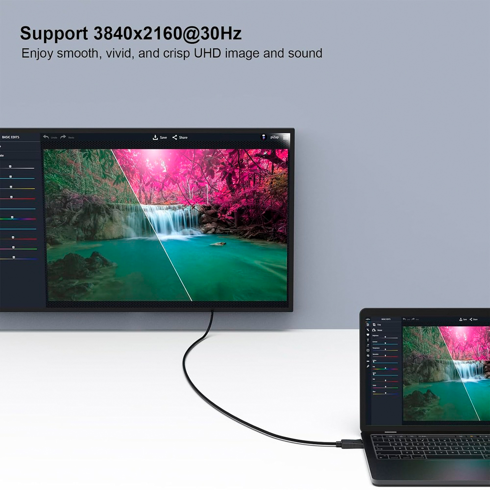 Cabo DisplayPort Para HDMI 0,9M Benfei 4K Banhado Ouro