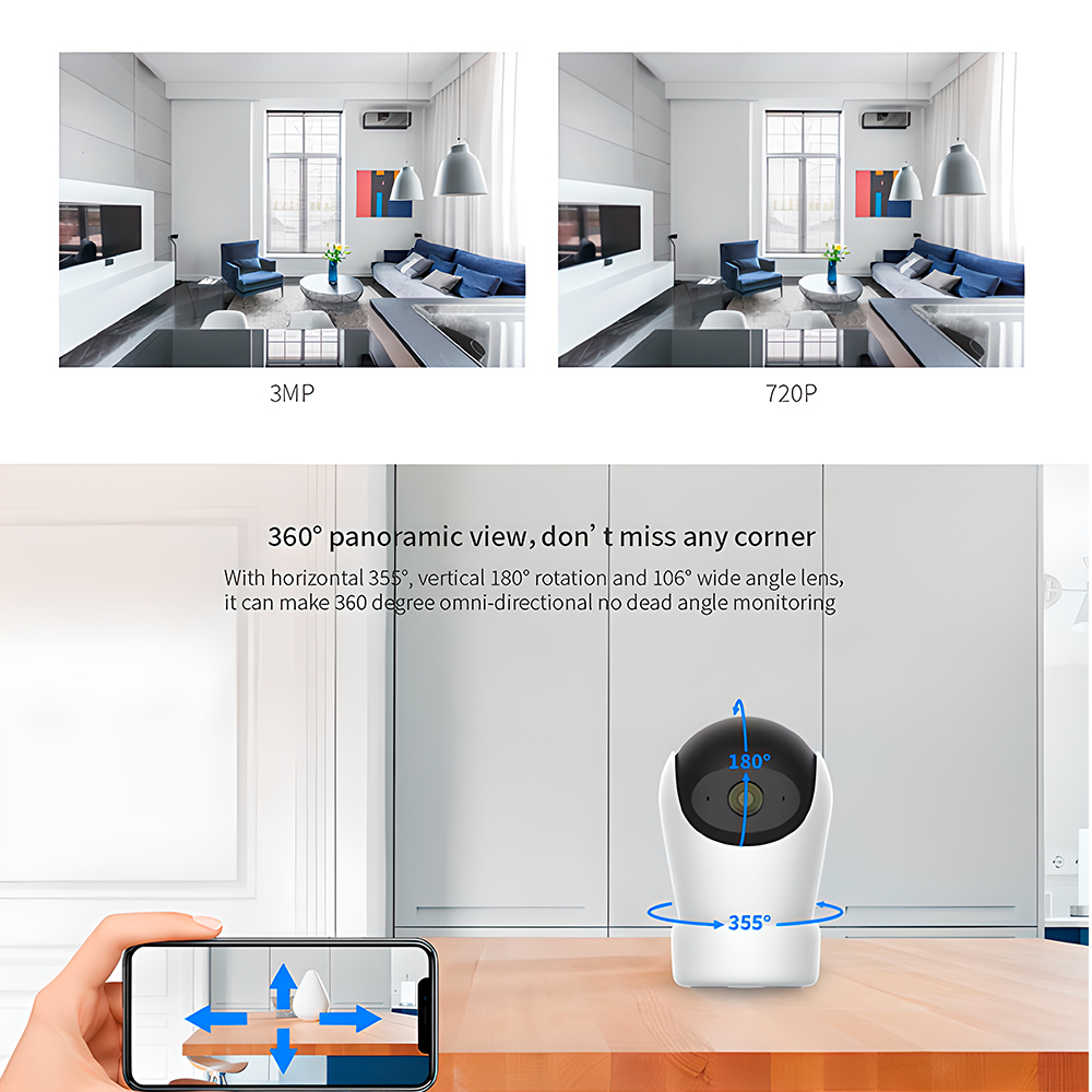 Câmera Aoni P06 PTZ Inteligente 3MP WiFi Visão Noturna