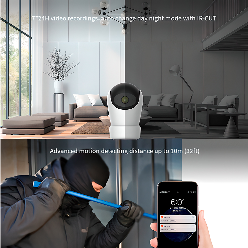 Câmera Aoni P06 PTZ Inteligente 3MP WiFi Visão Noturna