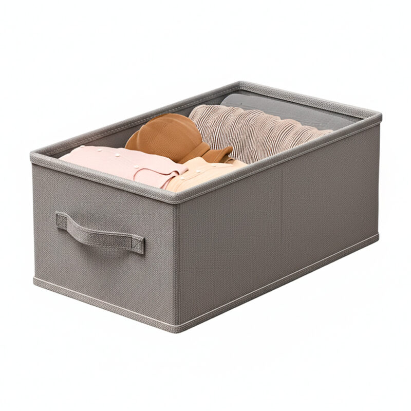 Cesto Organizador Dobrável Life Cinza 33x20x18cm Multiuso