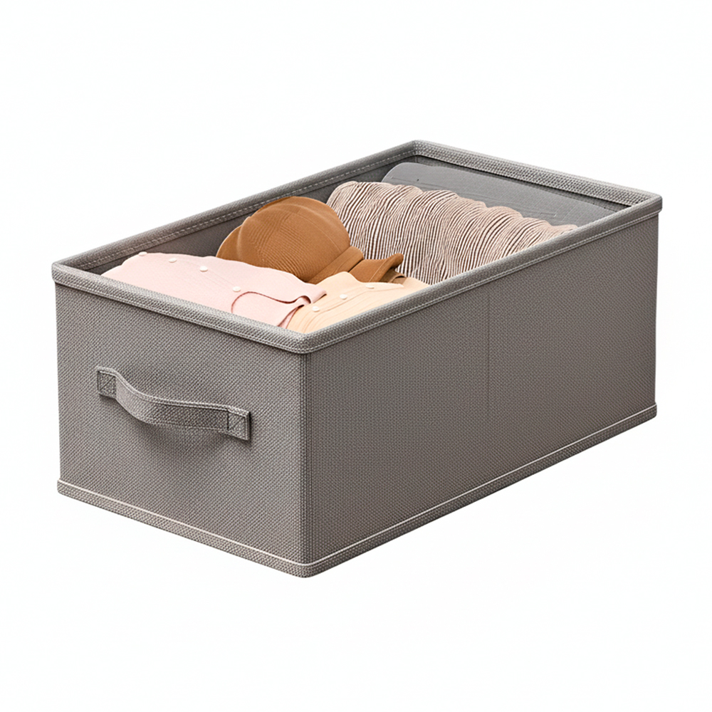 Cesto Organizador Dobrável Life Cinza 33x20x18cm Multiuso