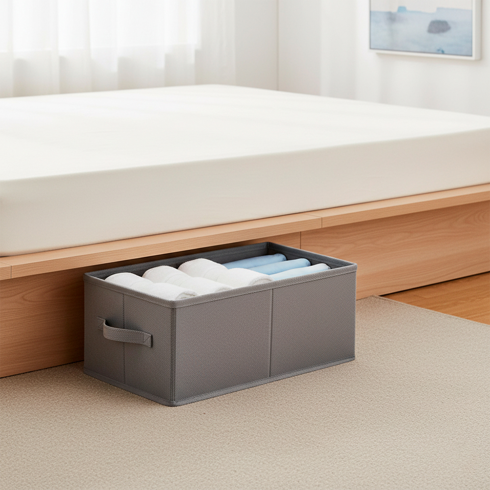 Cesto Organizador Dobrável Life Cinza 33x20x18cm Multiuso