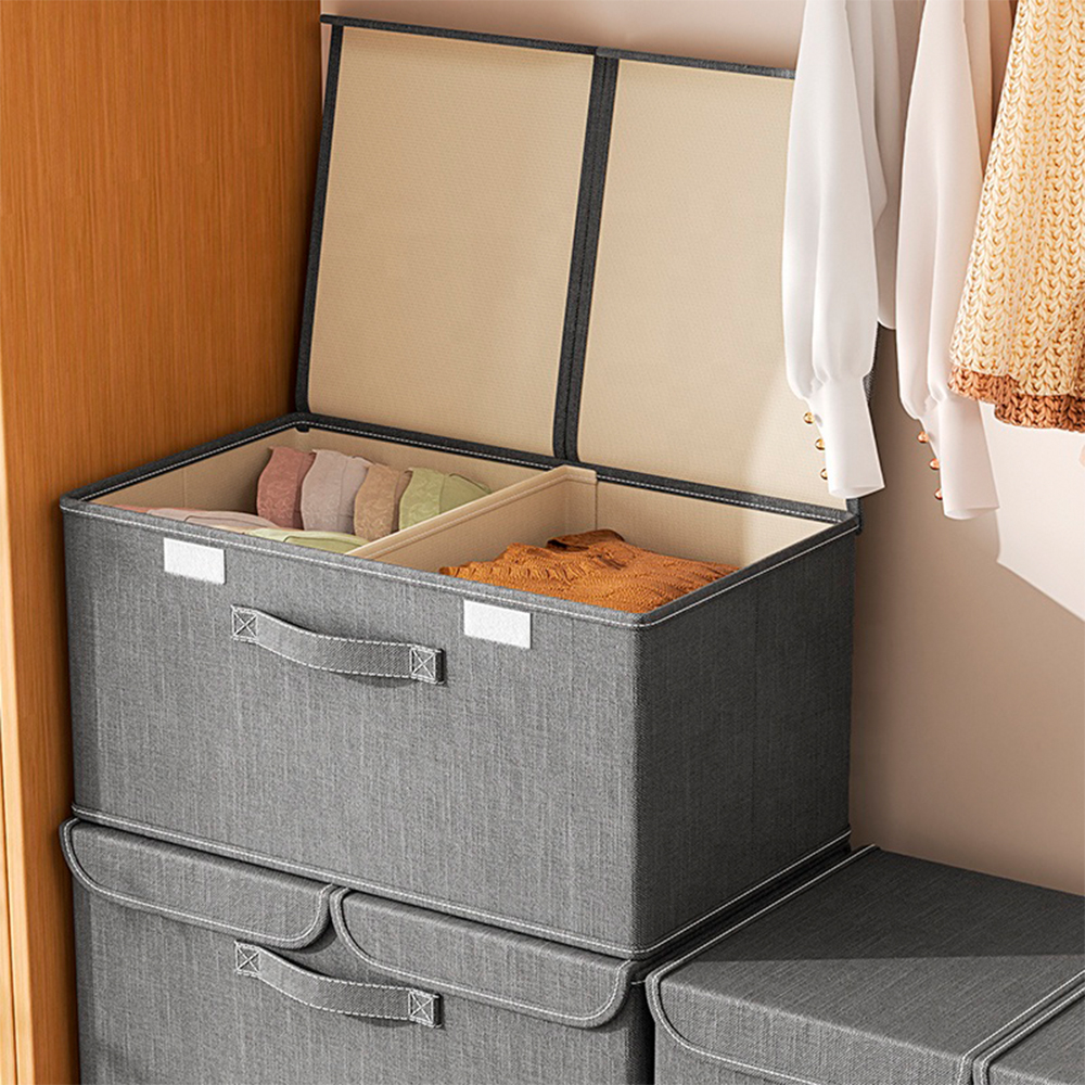 Caixa Organizadora Dobrável Life Cinza 36.5x26x15cm