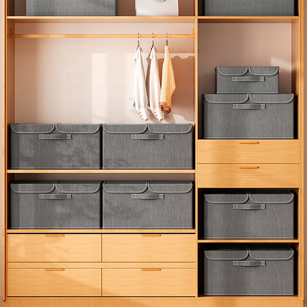 Caixa Organizadora Dobrável Life Cinza 36.5x26x15cm