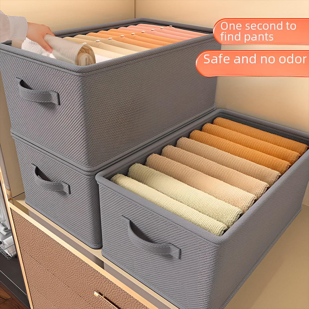 Caixa Organizadora Dobrável Life Cinza Dark Casa Quarto