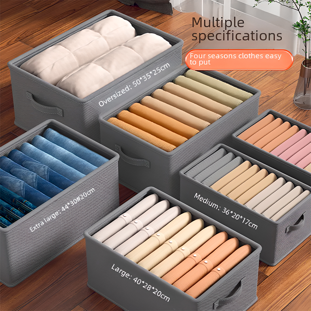 Caixa Organizadora Dobrável Life Cinza Dark Casa Quarto