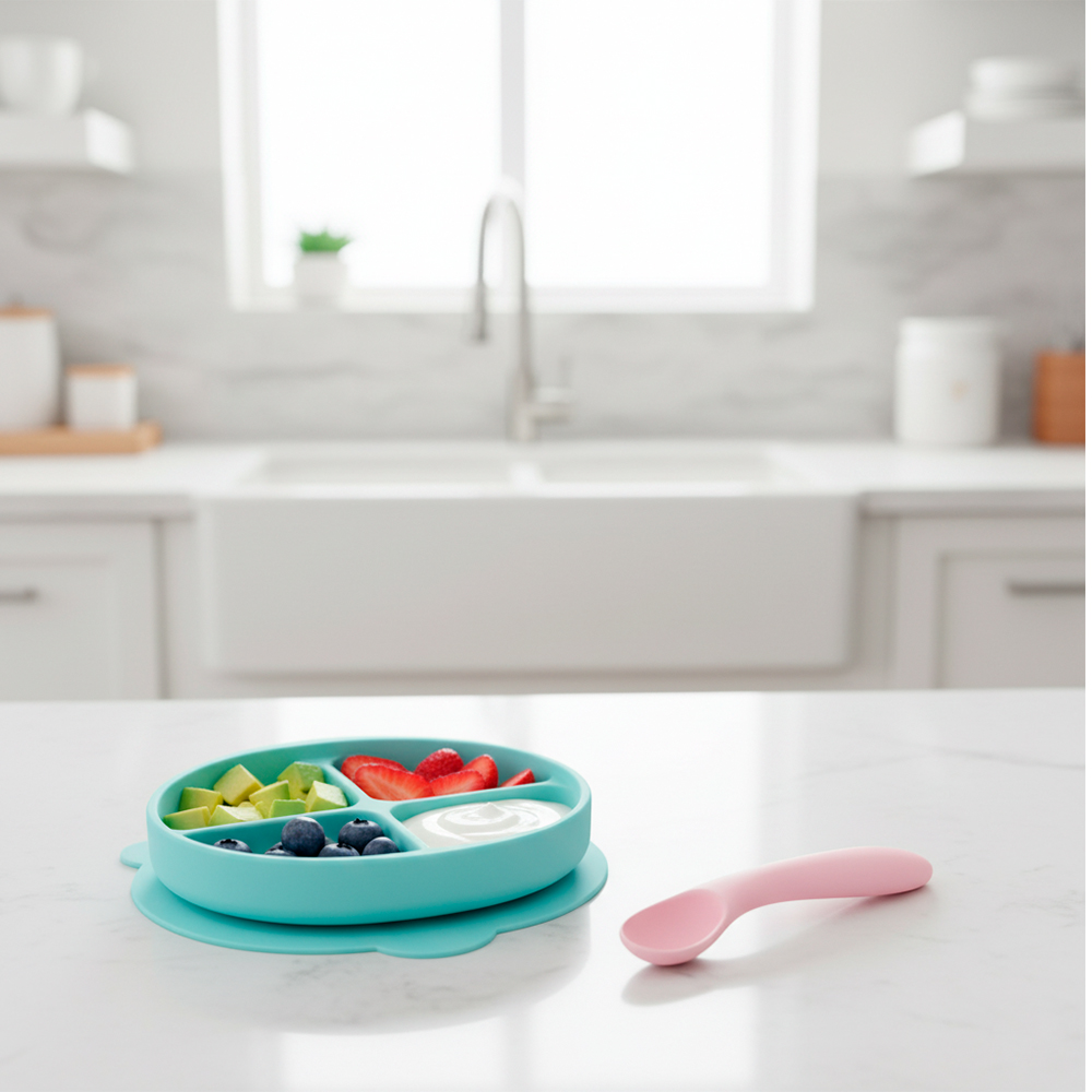 Colher Silicone Kuhu Autoalimentação Rosa TT054