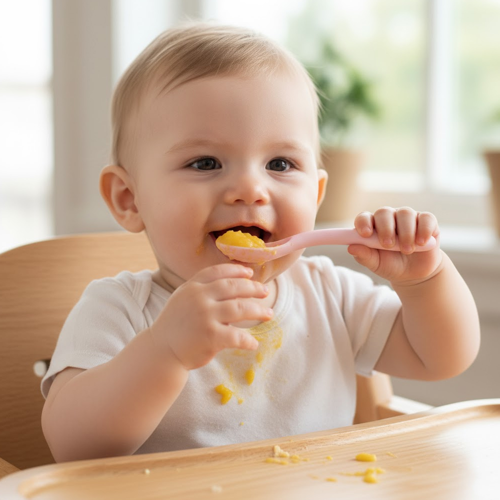 Colher Silicone Kuhu Autoalimentação Rosa TT054