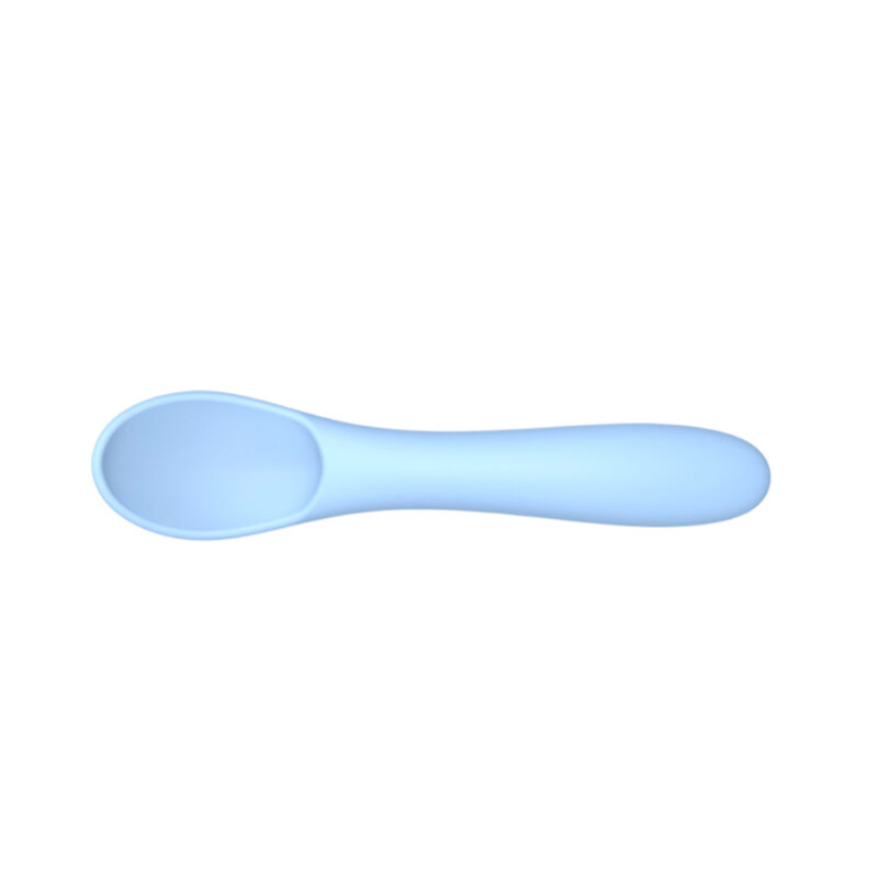 Colher Silicone Kuhu Autoalimentação Bebê Azul TT065