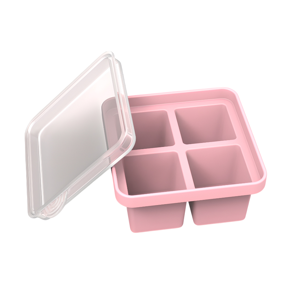 Kuhu Bandeja Alimentos Com Tampa E Forma Gelo Rosa RU016