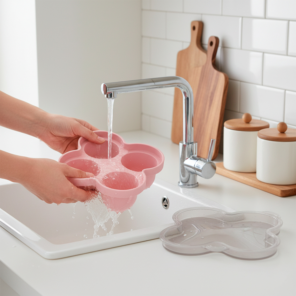 Kuhu Bandeja Alimentos Com Tampa E Forma Gelo Rosa RU016