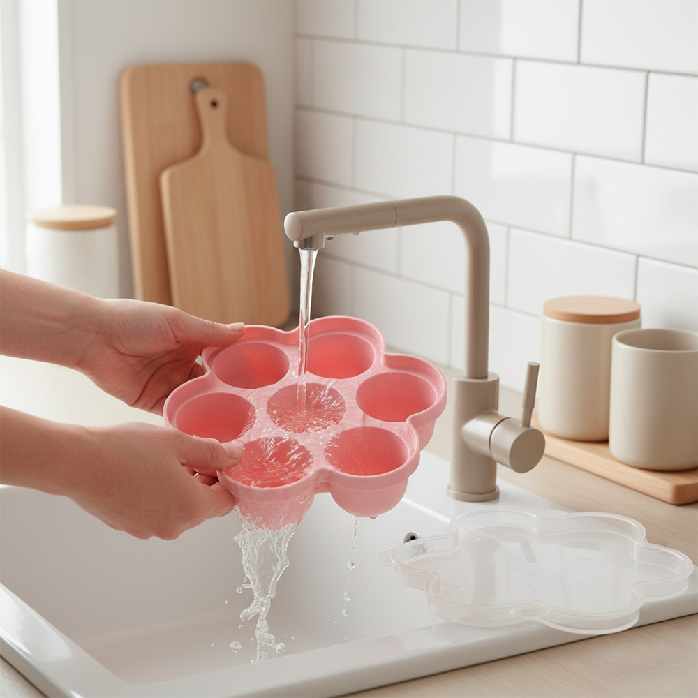 Kuhu Bandeja Organizadora Alimentos tampa Cubo Gelo Rosa