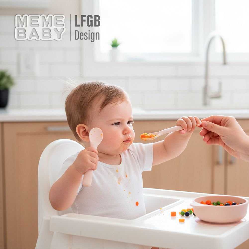 Colheres Silicone Alimentação Criança Life Baby MMS4000