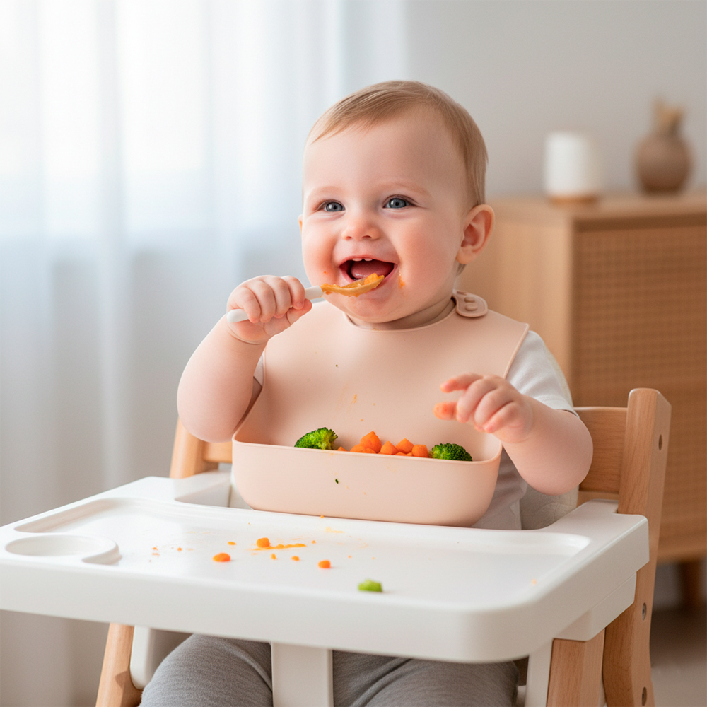 Babador Life Silicone Criança Com Bolso Cata Migalhas