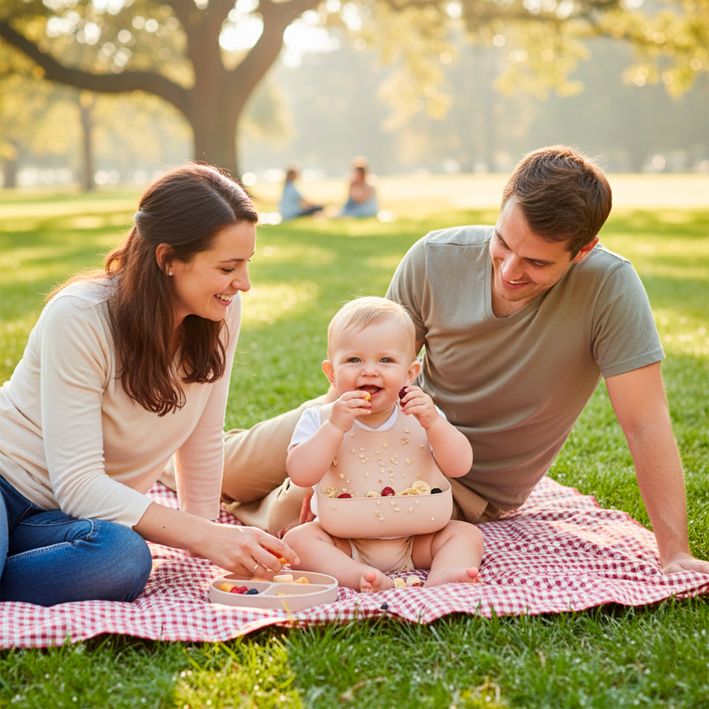 Babador Life Silicone Criança Com Bolso Cata Migalhas