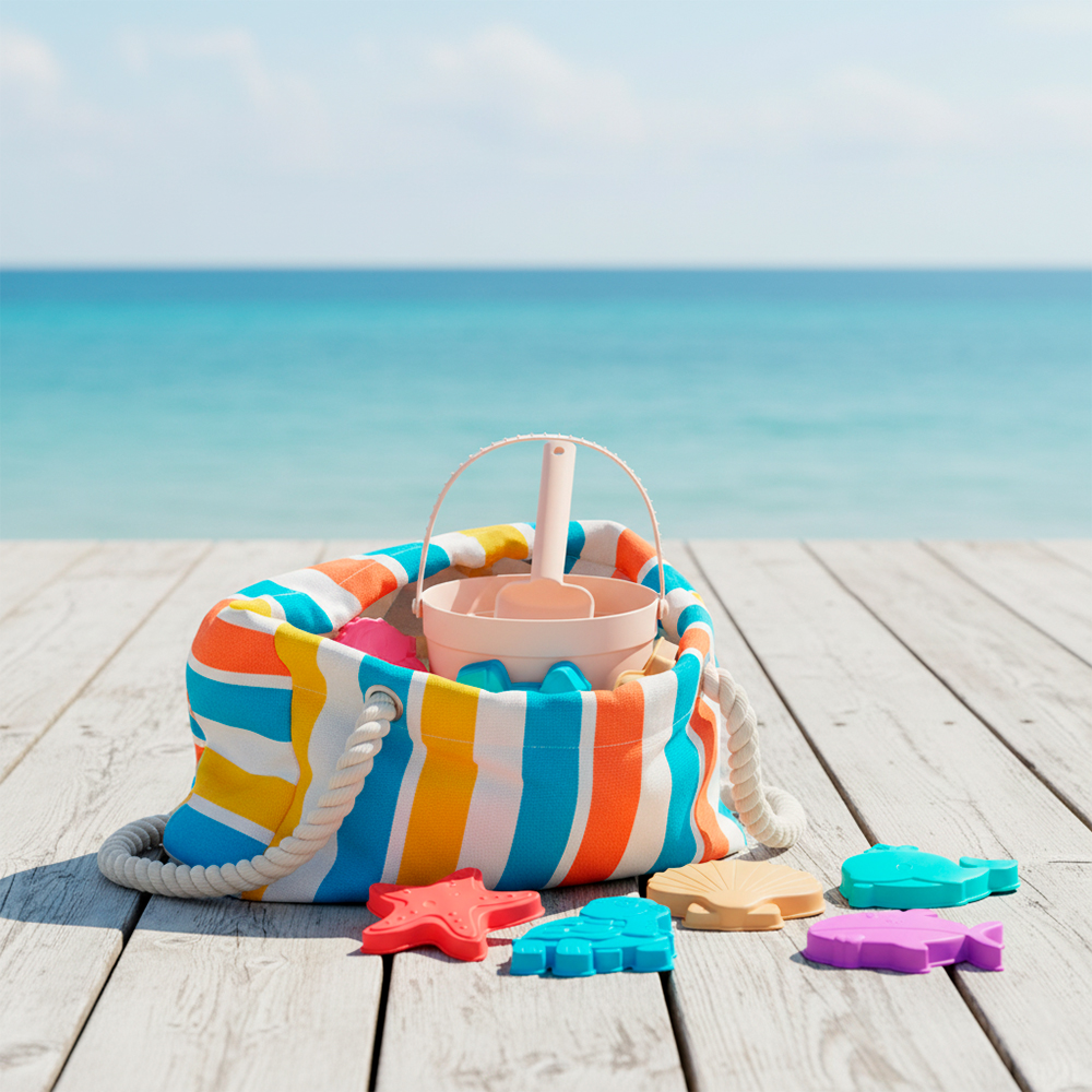 Life Brinquedos Silicone Praia Balde Pá Rastelo MMS0030