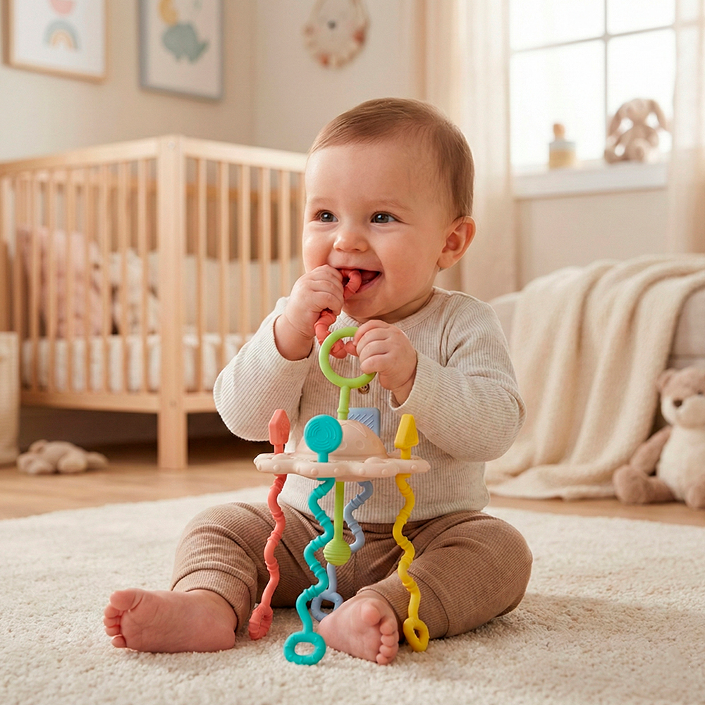 Chocalho Mordedor Life Criança Textura Macia Alívio Gengiva