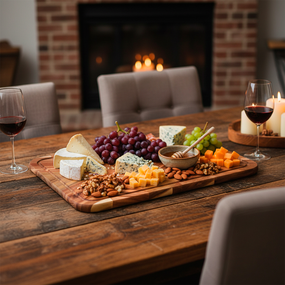 Tábua De Corte Young Shiny Acácia Premium Cozinha Chef