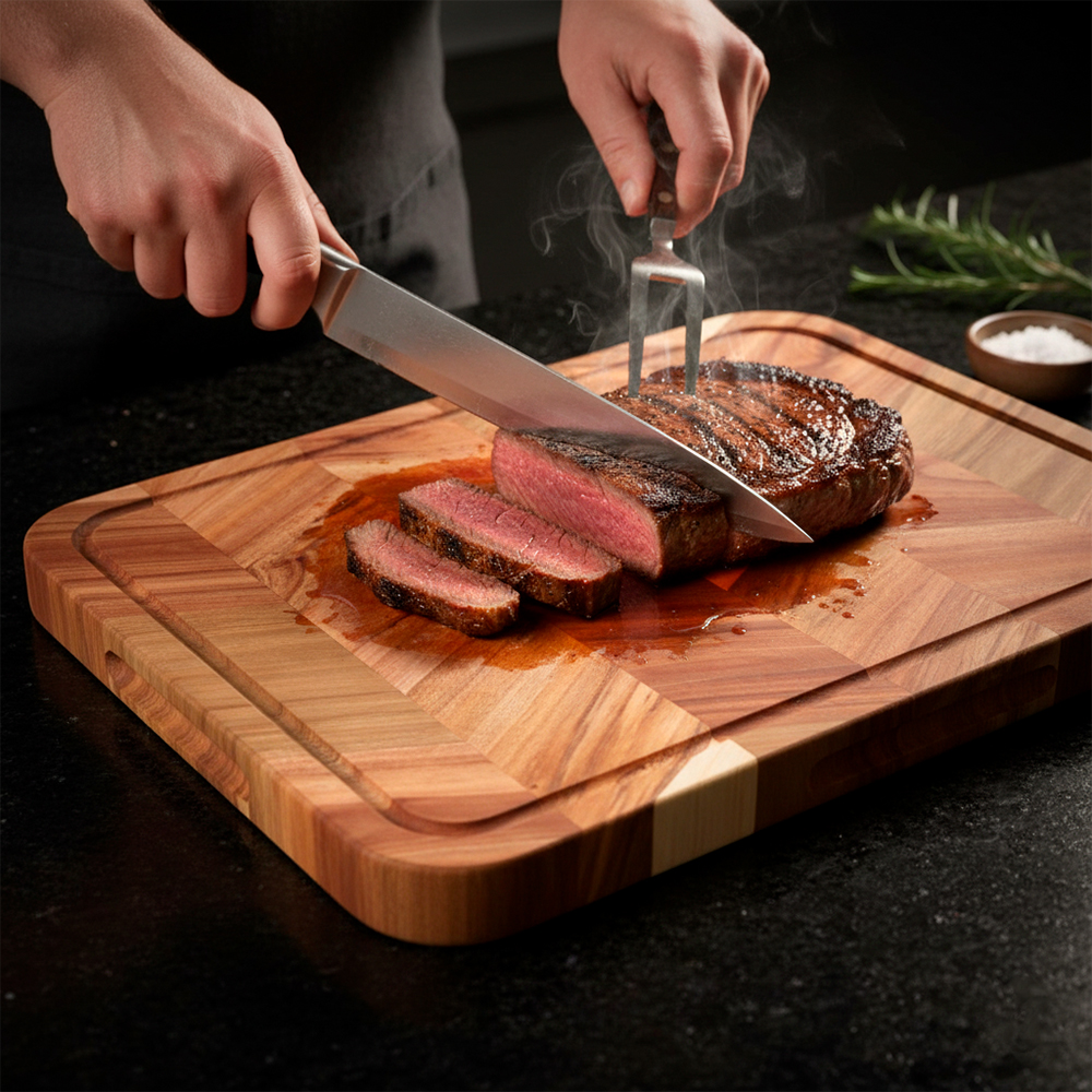 Tábua De Corte Young Shiny Acácia Premium Cozinha Chef