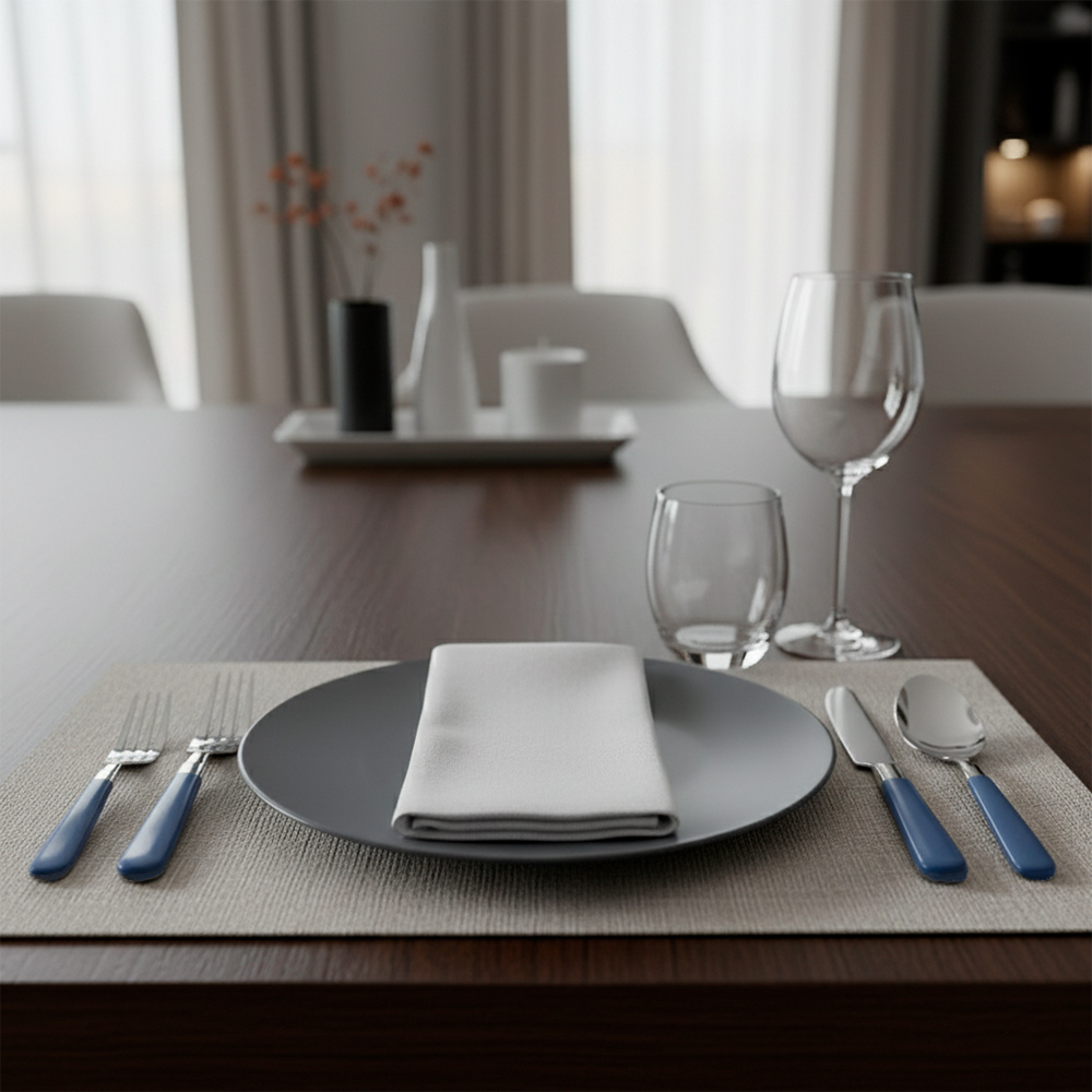 Jogo Talheres Young Shiny 16pçs Inox C/ Bandeja Madeira