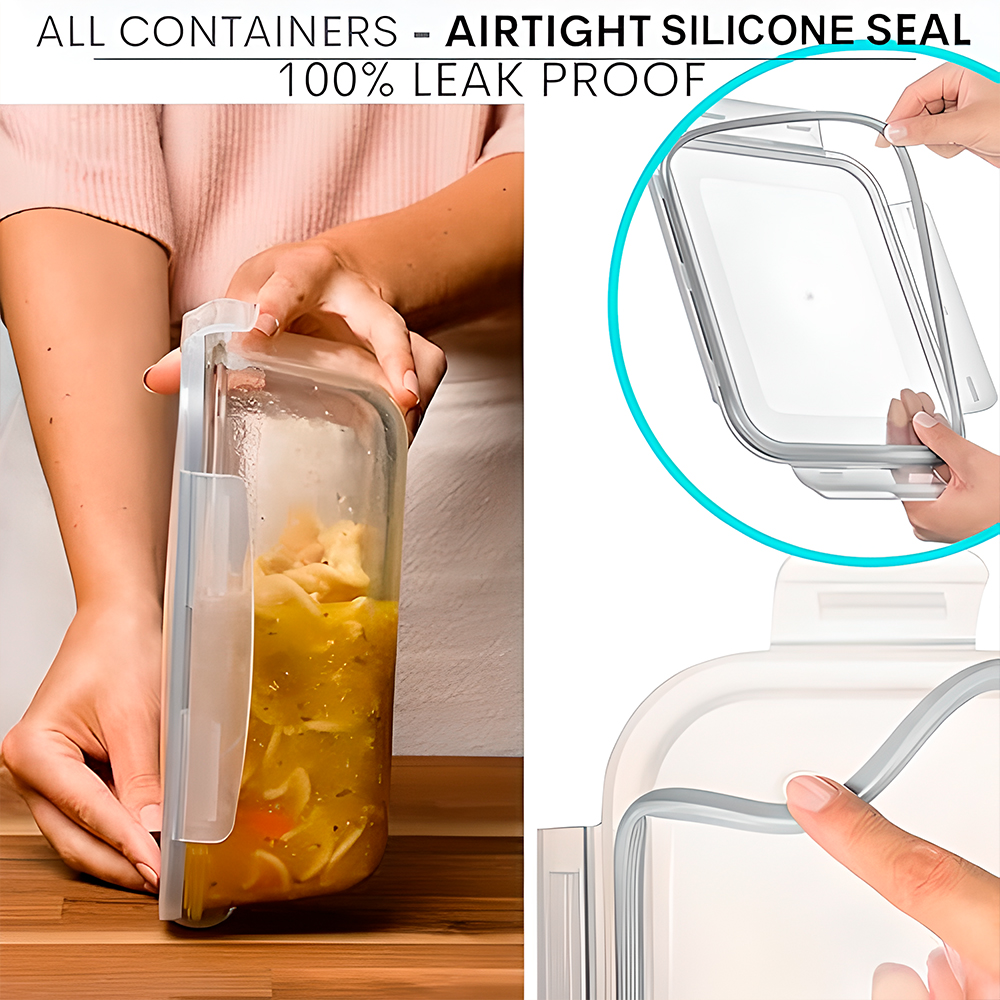 Pote Vidro Hermético Life 880ml Refeição Marmita, Forno 5pcs