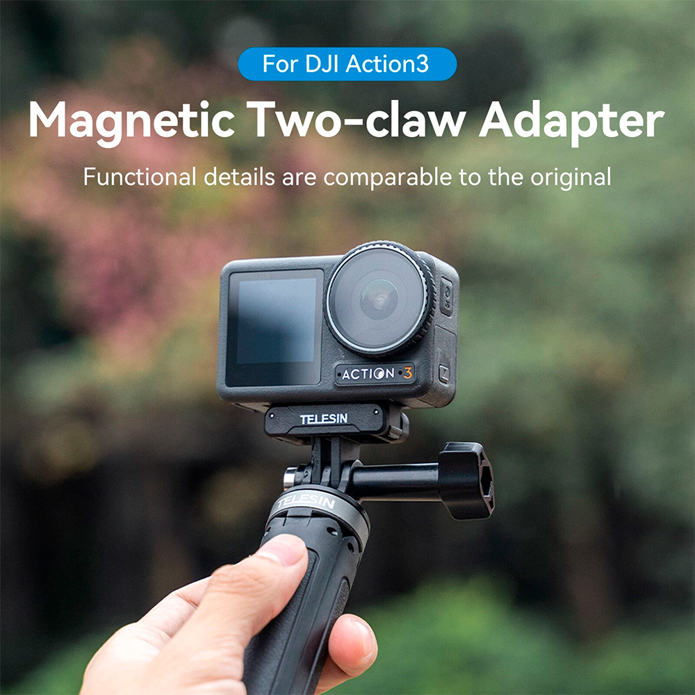 Telesin Suporte Magnétic Dupla Garra DJI Osmo Action 3 4