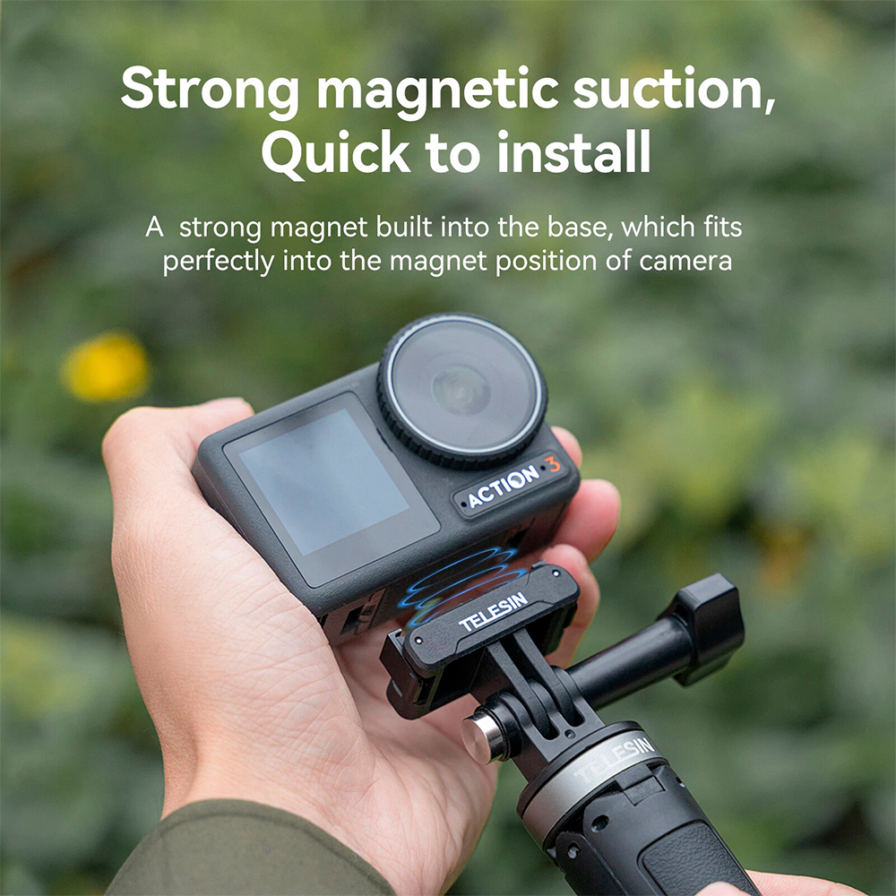 Telesin Suporte Magnétic Dupla Garra DJI Osmo Action 3 4