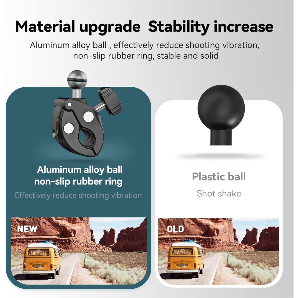 Telesin Super Clamp Suporte Câmera Guidão Moto Bike 360º