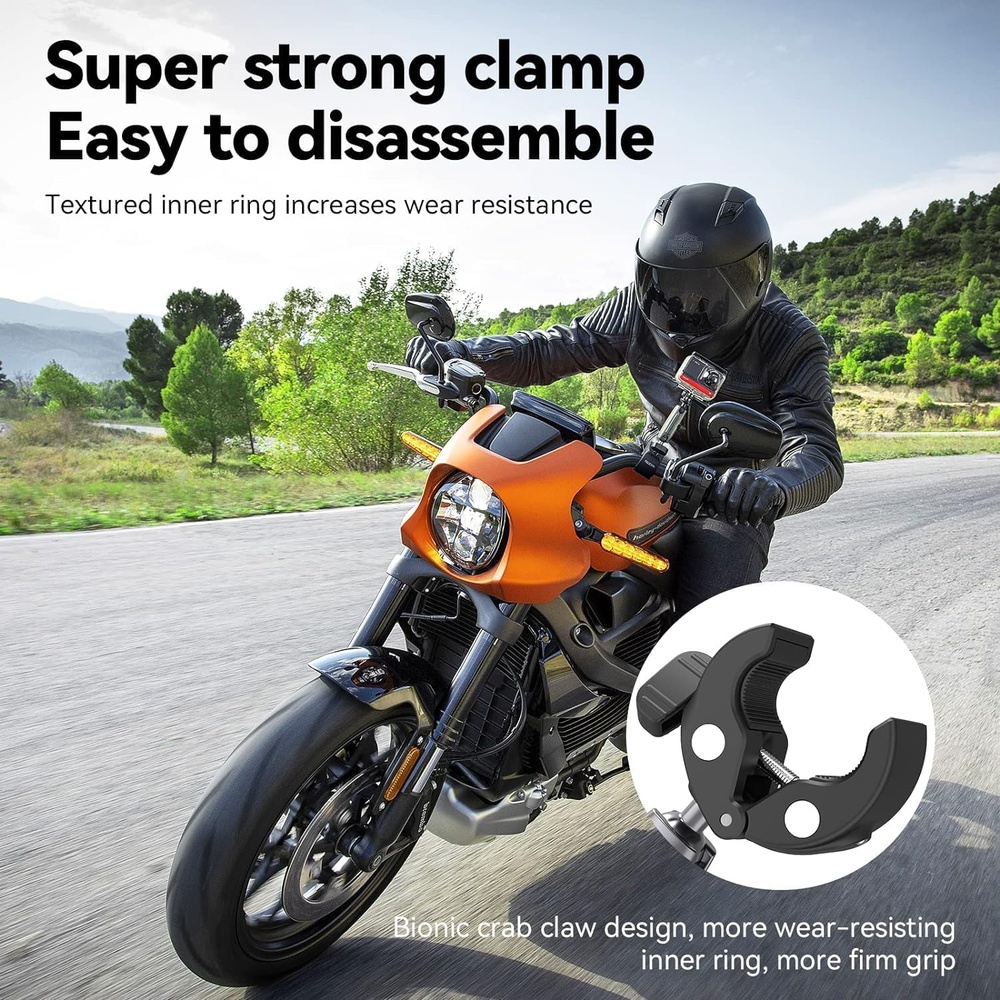 Telesin Super Clamp Suporte Câmera Guidão Moto Bike 360º
