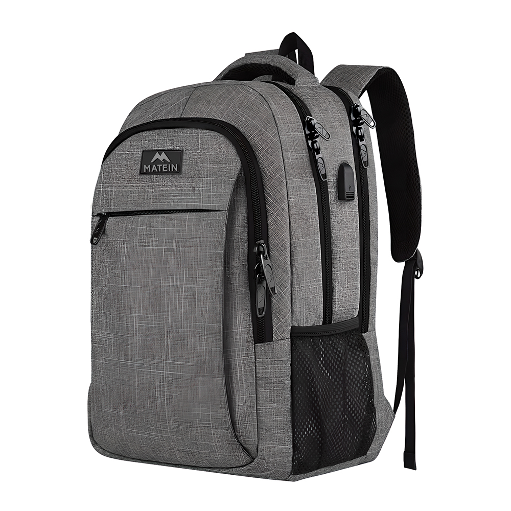 Mochila Matein Notebook 15.6" Usb Resistente Água Cinza