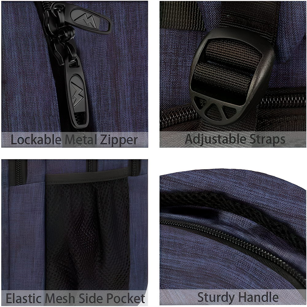 Mochila Notebook Viagem USB Matein 15.6 Impermeável Azul