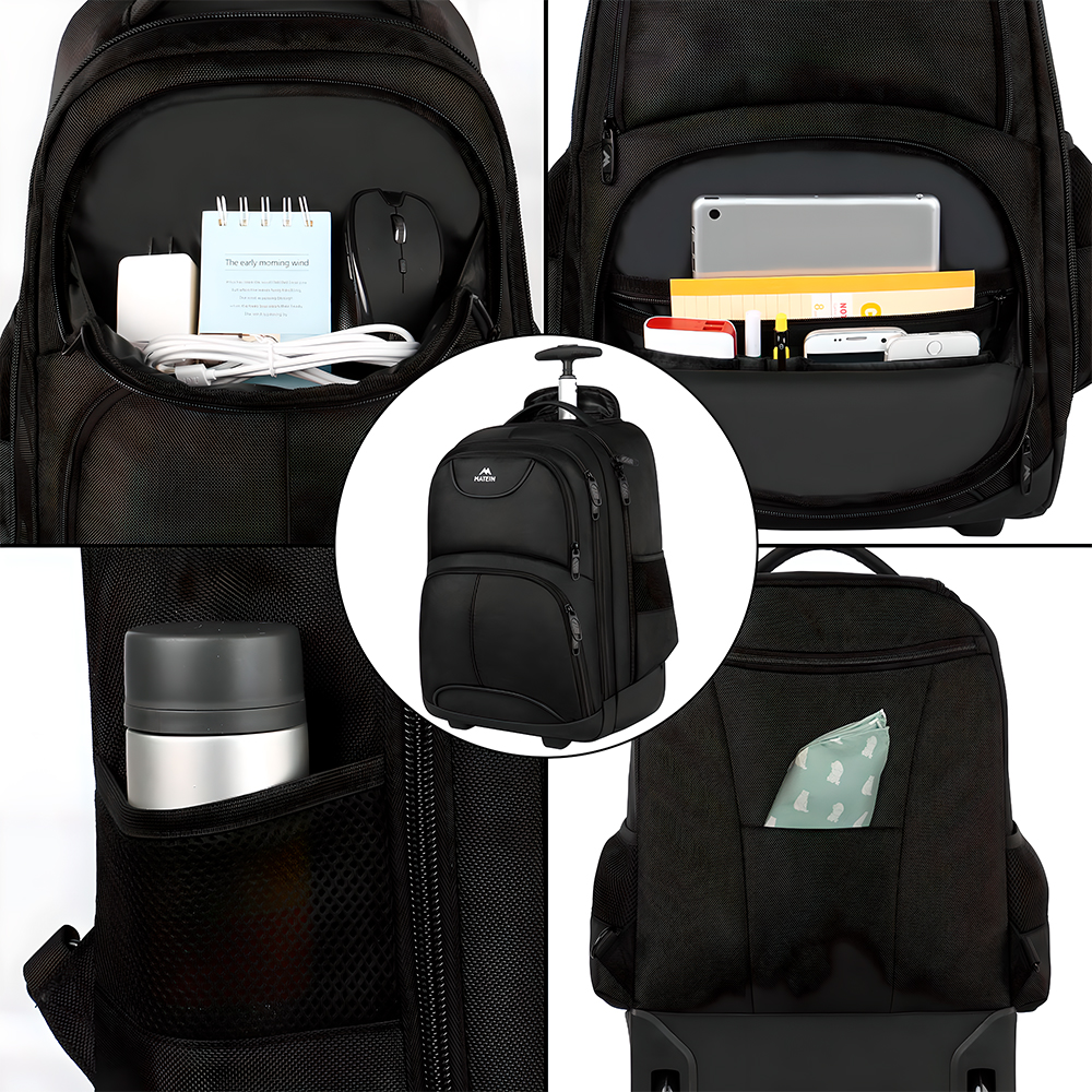 Mochila MATEIN com Rodinhas 17 Pol p/Laptop Viagem 46L