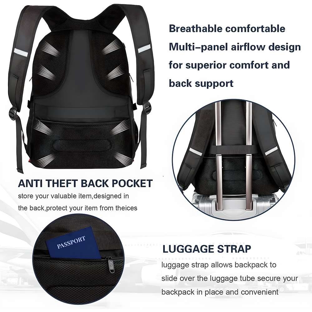 Mochila Escolar Matein Viagem Para Notebook 17 Pol Preta