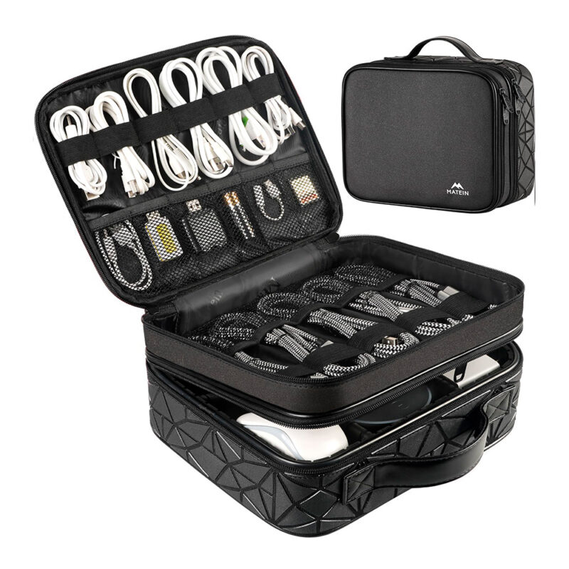 Matein Organizador Cabos Case com Divisórias Ajustáveis