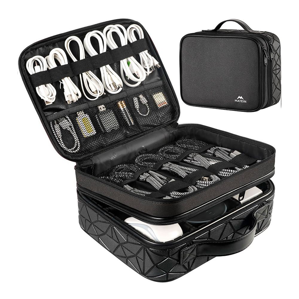 Matein Organizador Cabos Case com Divisórias Ajustáveis