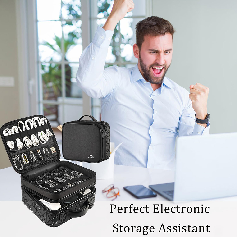 Matein Organizador Cabos Case com Divisórias Ajustáveis