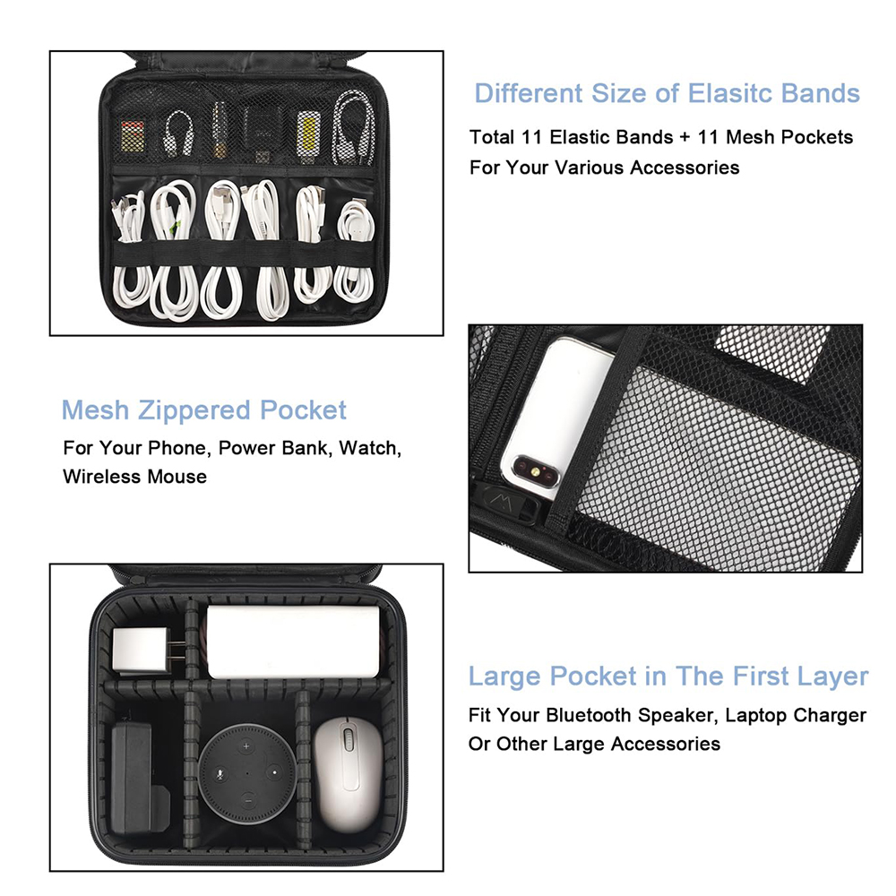 Matein Estojo Organizador Cabos Anti-Choque Divisórias