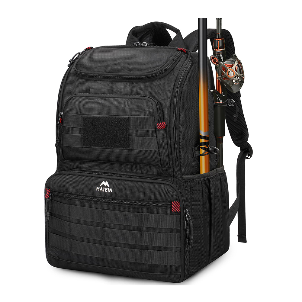 Matein Mochila De Pesca Impermeável Cooler Suporte Varas