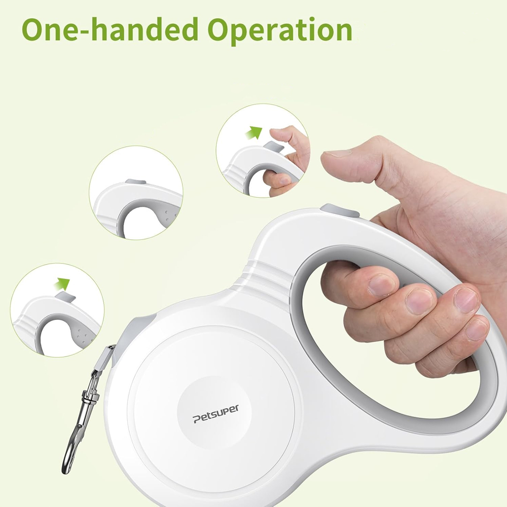 Coleira Retrátil 5M PetSuper p/Cães Passeio Automática