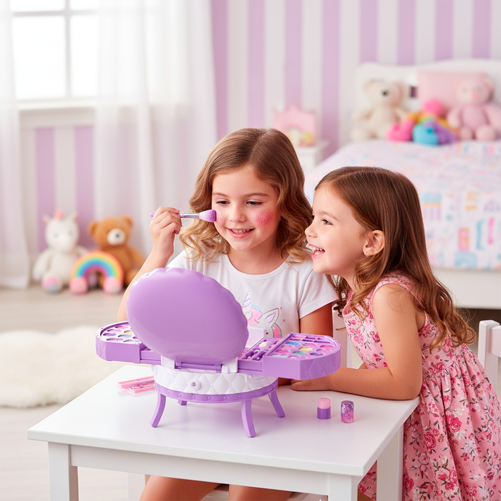Chezninio Kit Maquiagem Infantil Meninas Lavável Brinquedo