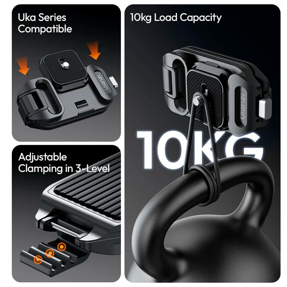 Ulanzi Uka C035 Kit Engate Rápido p/Câmera Alça de Mochila