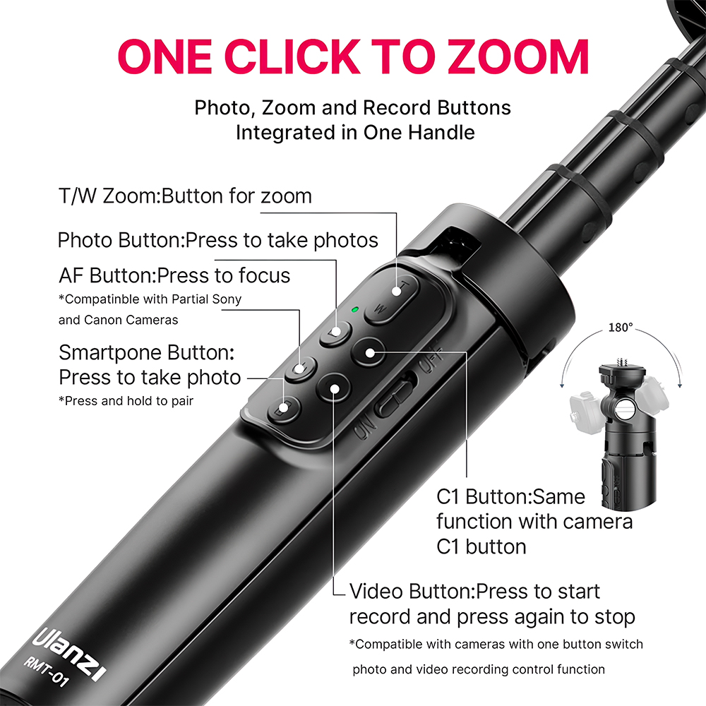 Ulanzi RMT-01 Vlog Wireless Remote Control Tripod 2888