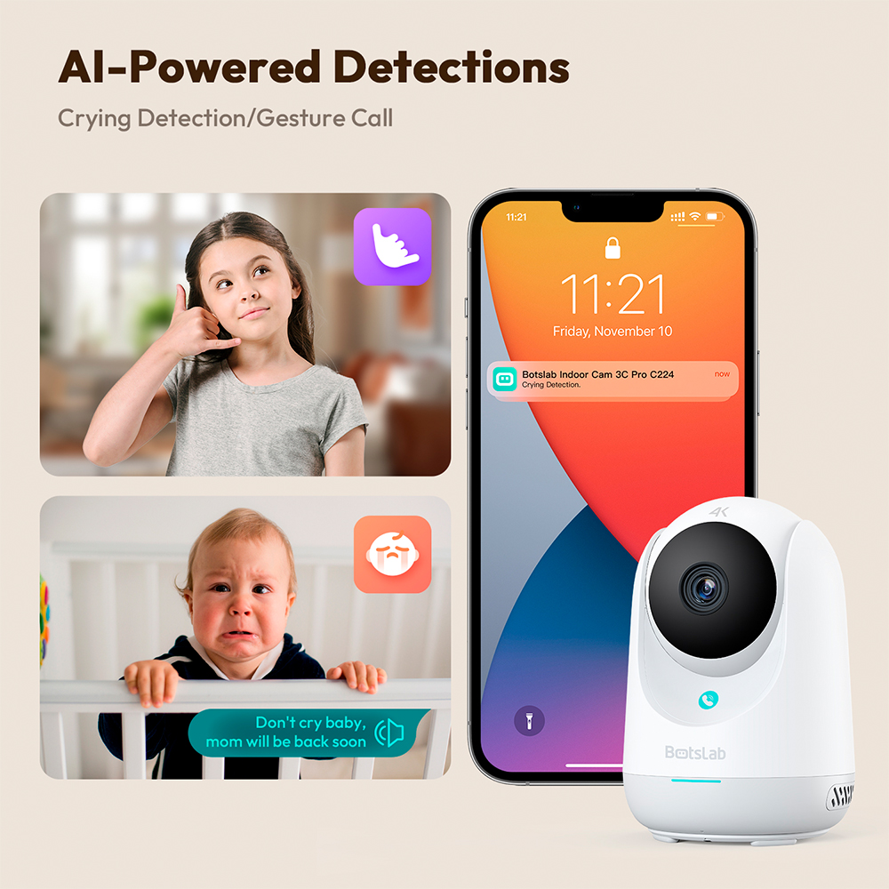 Câmera Segurança Interna Botslab 3C Pro Wifi Full HD