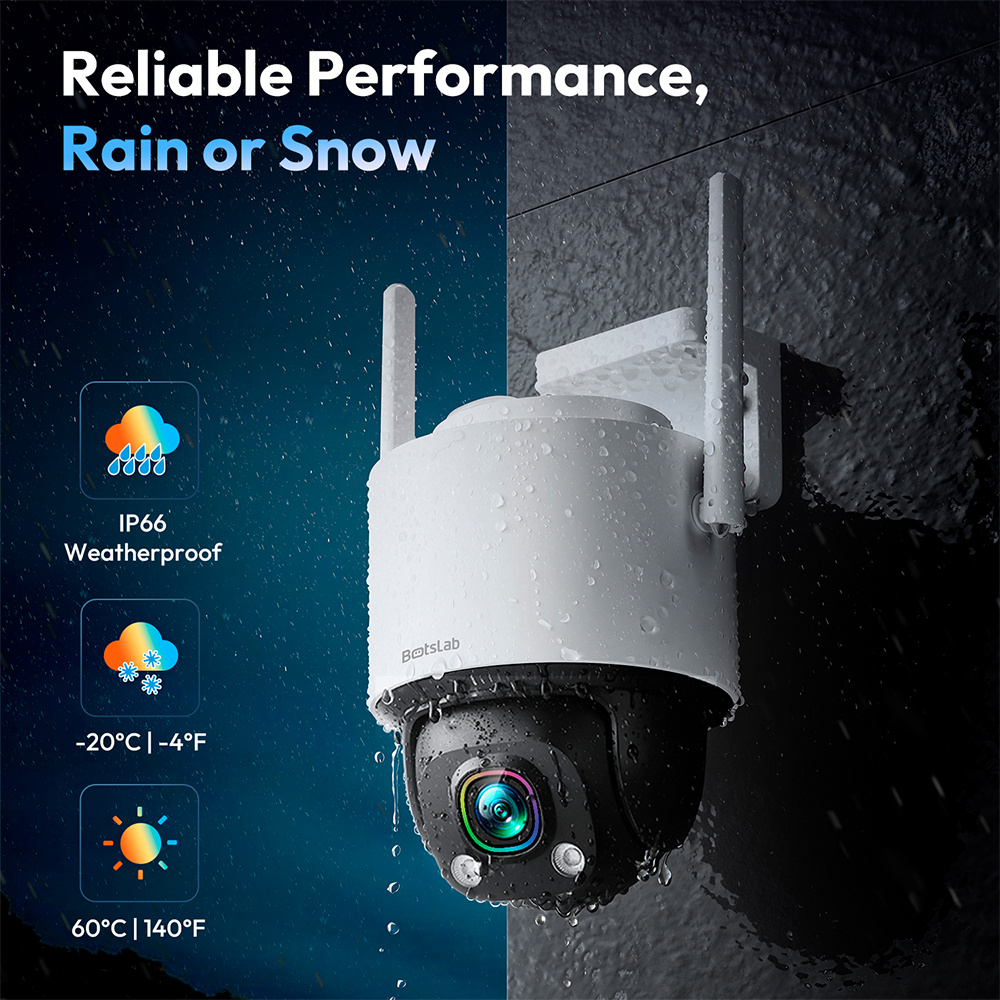 Botslab Câmera Segurança Externa Wi-Fi Pan Tilt W317