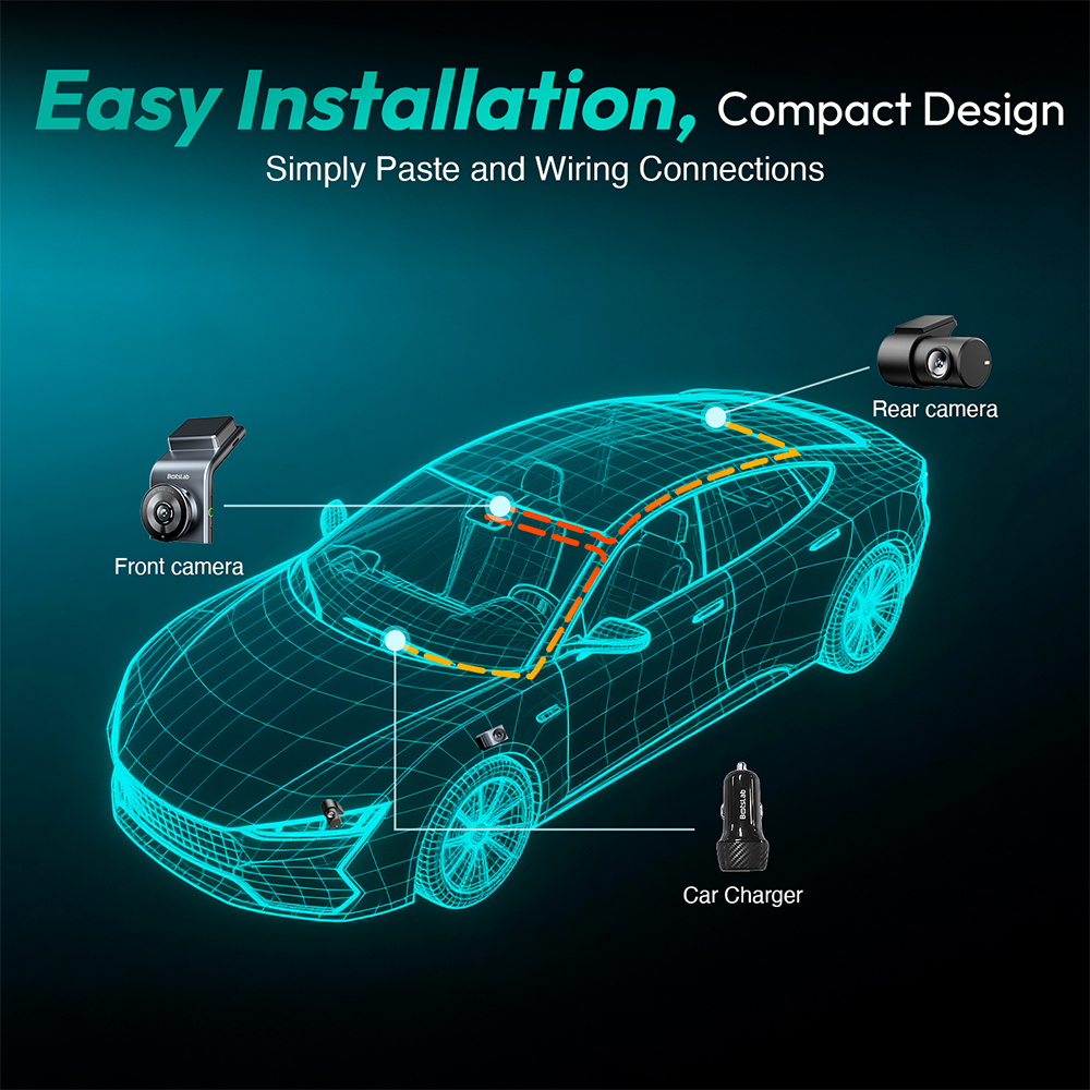 Bostbab Dash Cam G300H Pro Câmera Veicular Dupla Full HD