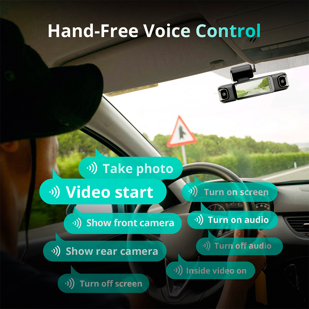 Bostbab Câmera Dash G980H 4 Canais Gravação Segura Carro